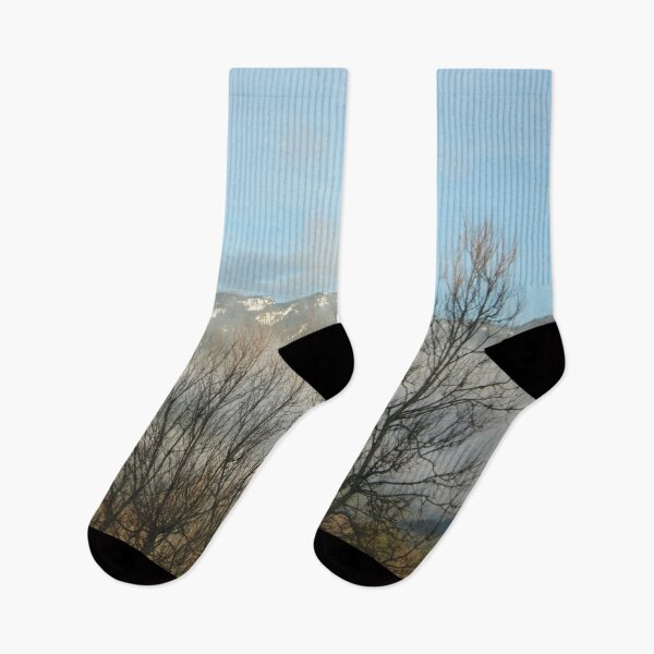 Item preview, Mountain Through Trees colorful scenic photo art designed and sold by SmashingDeals.