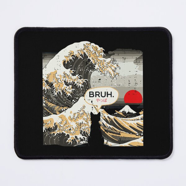 Item preview, Bruh Black Cat Great Wave Japanese Style designed and sold by titanlevi.