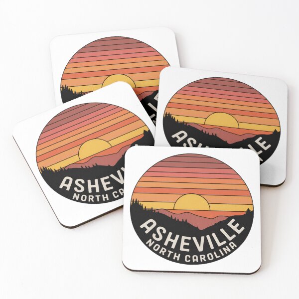 Item preview, Asheville North Carolina: Warm Striped Gradient Badge designed and sold by CircinusStore.