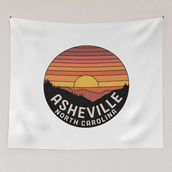 Item preview, Asheville North Carolina: Warm Striped Gradient Badge designed and sold by CircinusStore.