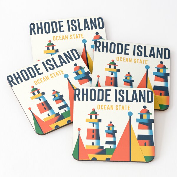 Item preview, Rhode Island - Ocean State - Vintage travel poster in the style of Fernand Léger designed and sold by PrintableTravel.
