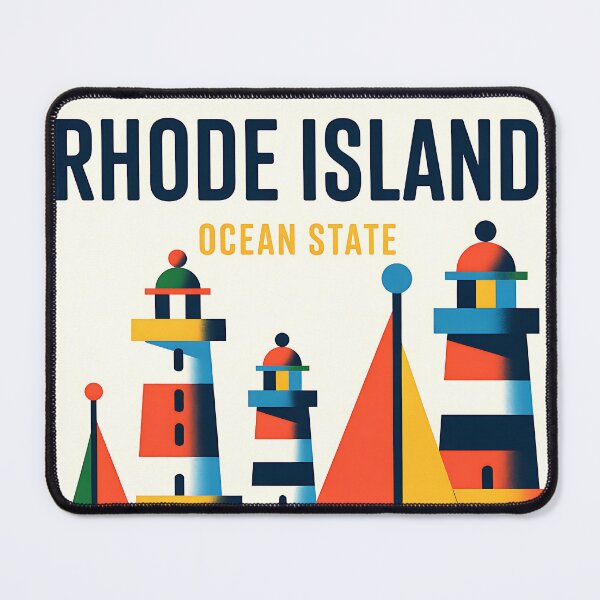 Item preview, Rhode Island - Ocean State - Vintage travel poster in the style of Fernand Léger designed and sold by PrintableTravel.