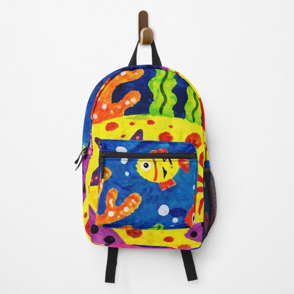 Item preview, Cute Crab Underwater Scene Colorful Fish Illustration designed and sold by Modaozushi216.