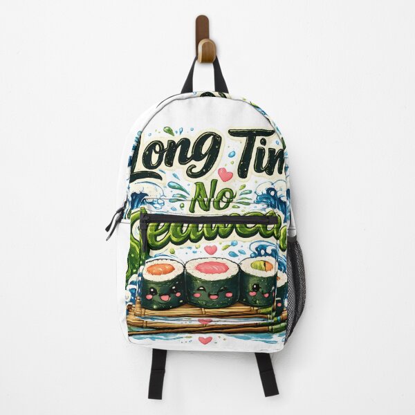 Item preview, Long Time No Seaweed – Cute Sushi Pun T-Shirt with Kawaii Rolls & Waves designed and sold by RvinJo8.