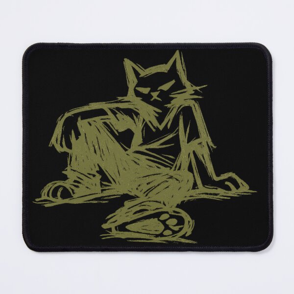 Item preview, Abstract Relaxed Cat Sketch – Minimalist Khaki Ink Line Art Aesthetic Streetwear Design designed and sold by JonelCrafts.
