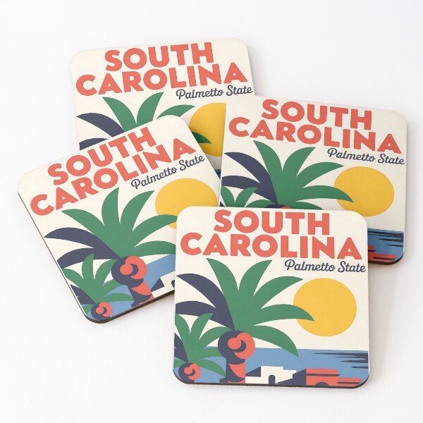 Item preview, South Carolina - Vintage travel poster in the style of Fernand Léger designed and sold by PrintableTravel.