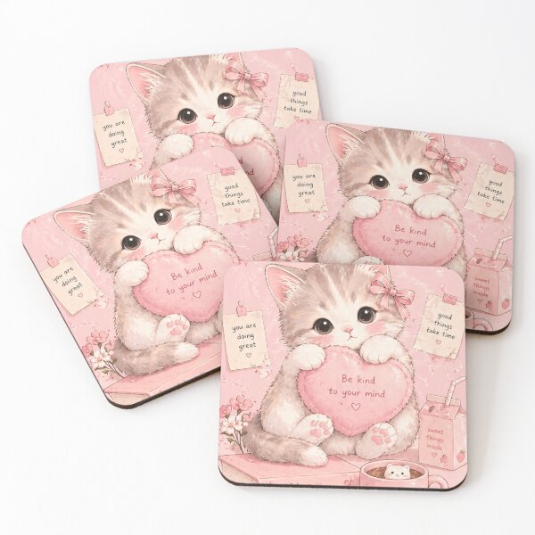 Item preview, Cute Pink Cat Aesthetic Phone Case | Kawaii Kitty Self Love Design | Soft Girl Pastel Cat Cover designed and sold by IconicDesignsXd.