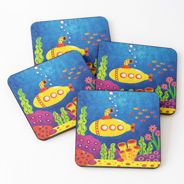 Item preview, Yellow Submarine Underwater Scene Colorful Ocean Illustration designed and sold by Modaozushi216.