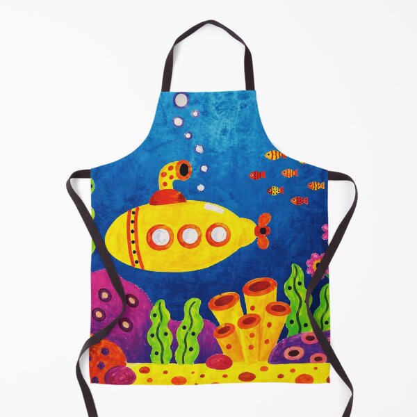 Item preview, Yellow Submarine Underwater Scene Colorful Ocean Illustration designed and sold by Modaozushi216.