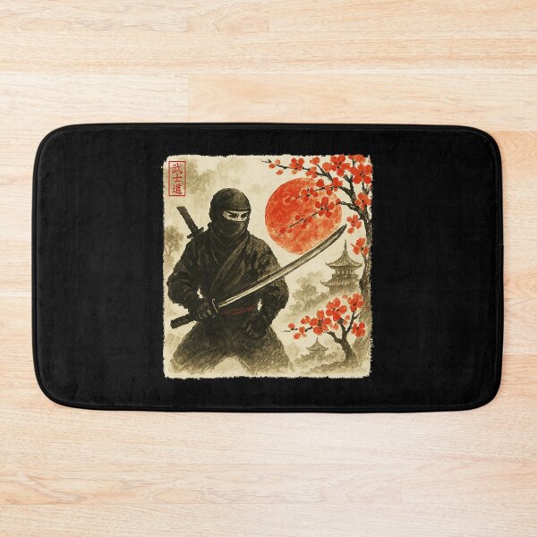 Item preview, Ninja Samurai Warrior Japanese Ink Art Vintage Style designed and sold by titanlevi.