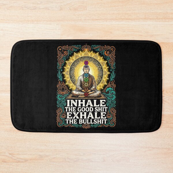 Item preview, Inhale The Good Exhale The Bad Funny Chakra Meditation Monk Mandala Yoga designed and sold by graphixpolash.