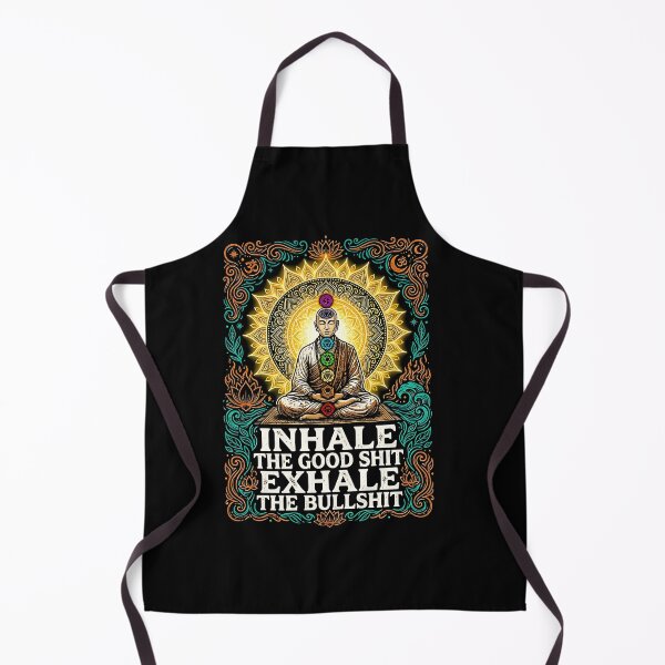 Item preview, Inhale The Good Exhale The Bad Funny Chakra Meditation Monk Mandala Yoga designed and sold by graphixpolash.