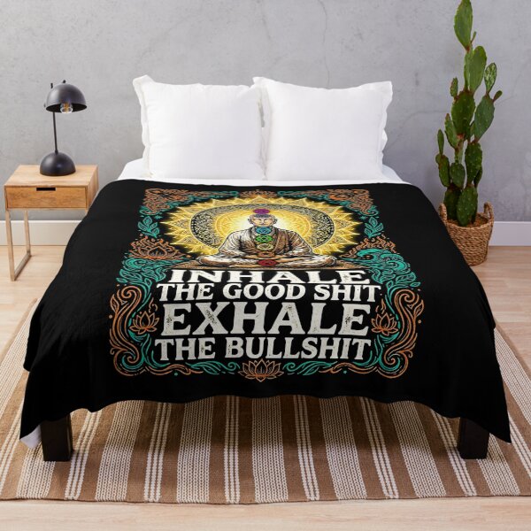 Item preview, Inhale The Good Exhale The Bad Funny Chakra Meditation Monk Mandala Yoga designed and sold by graphixpolash.