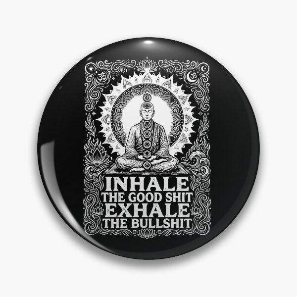 Item preview, Inhale The Good Exhale The Bad Funny Chakra Meditation Monk Mandala Yoga  designed and sold by graphixpolash.