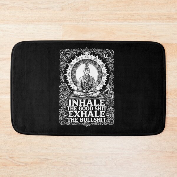 Item preview, Inhale The Good Exhale The Bad Funny Chakra Meditation Monk Mandala Yoga  designed and sold by graphixpolash.