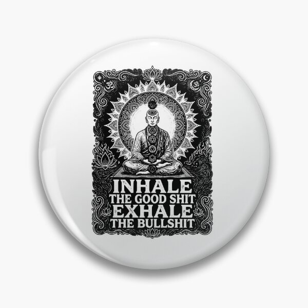 Item preview, Inhale The Good Exhale The Bad Funny Chakra Meditation Monk Mandala Yoga  designed and sold by graphixpolash.