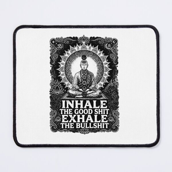 Item preview, Inhale The Good Exhale The Bad Funny Chakra Meditation Monk Mandala Yoga designed and sold by graphixpolash.