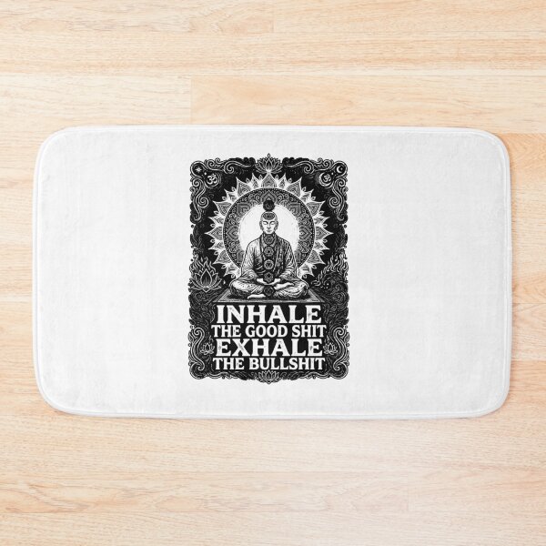 Item preview, Inhale The Good Exhale The Bad Funny Chakra Meditation Monk Mandala Yoga  designed and sold by graphixpolash.