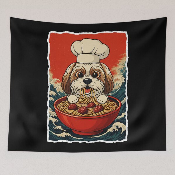 Item preview, Spaghetti Lover Dog Chef Cute Japanese Style designed and sold by JordynLadukeg65.