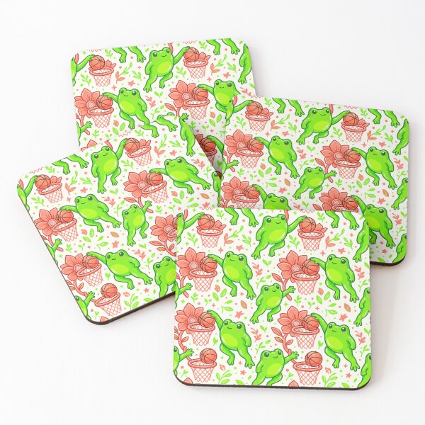 Item preview, Cute Green Hopping Frogs Playing Basketball designed and sold by ActOnyx Designs.