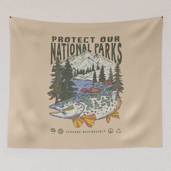 Item preview, Protect Our National Parks Vintage Nature Wildlife Conservation Classic T-Shirt designed and sold by BlitCrankMath.