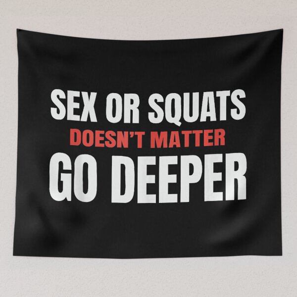 Item preview, Go Deeper Squat Humor Gym Motivation Bold Workout designed and sold by eliramaison.