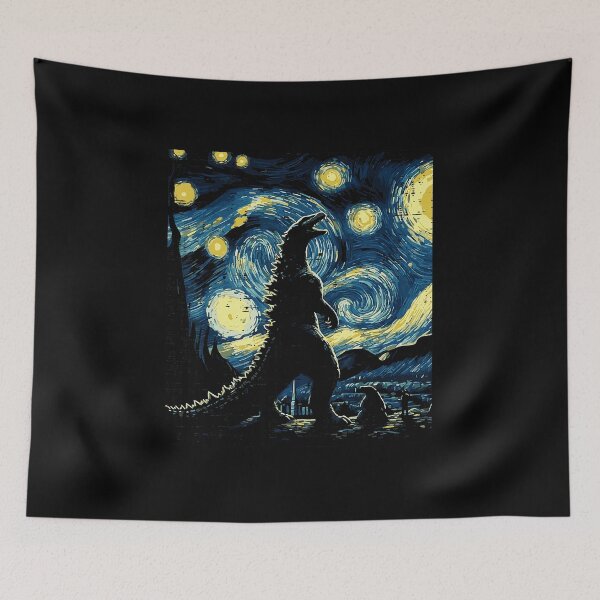 Item preview, Starry Night Monster Silhouette Funny Parody designed and sold by titanlevi.