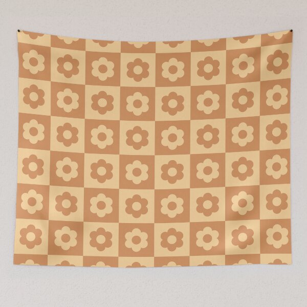 Item preview, Persian orange & caramel squares with flowers designed and sold by Mint + Midnight.