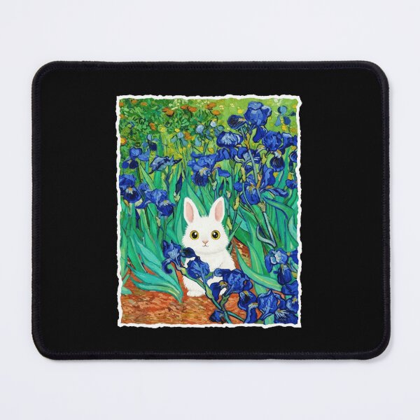 Item preview, White Rabbit in Iris Garden Impressionist Style  designed and sold by JordynLadukeg65.