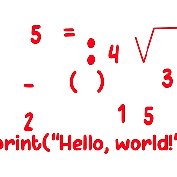 Artwork thumbnail, Hello World Python Coding Math Logic Programmer by tineldesign