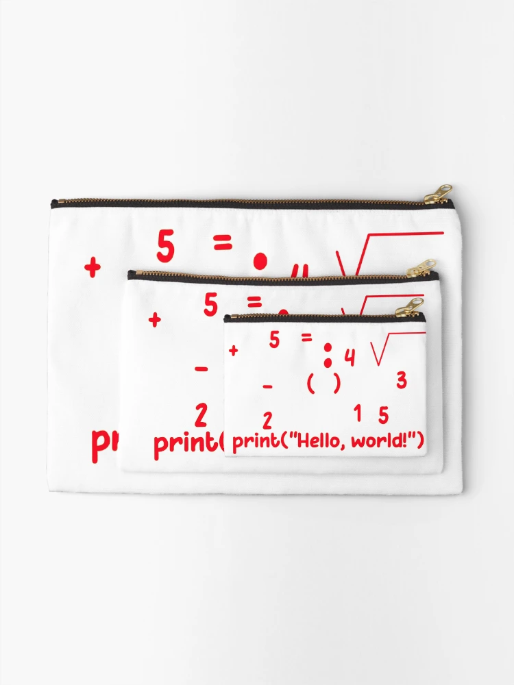 Thumbnail 2 of 4, Zipper Pouch, Hello World Python Coding Math Logic Programmer designed and sold by tineldesign.