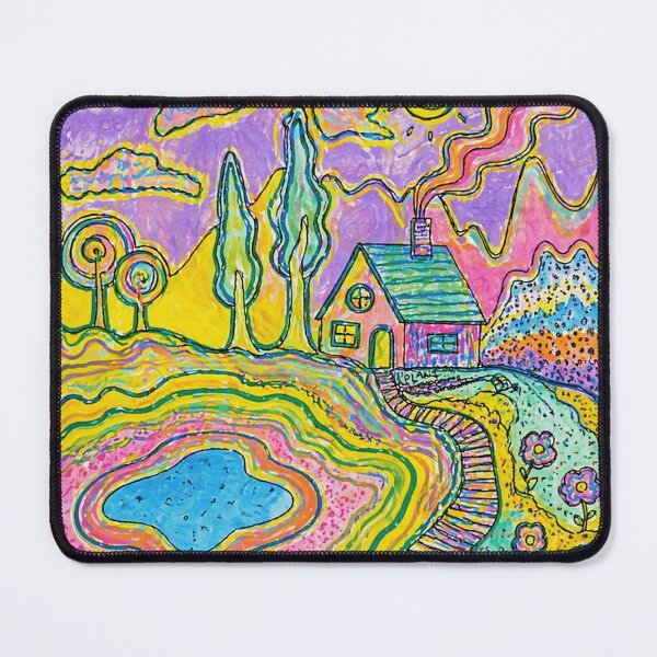 Item preview, Colorful Dream Landscape Psychedelic Cottage designed and sold by Modaozushi216.