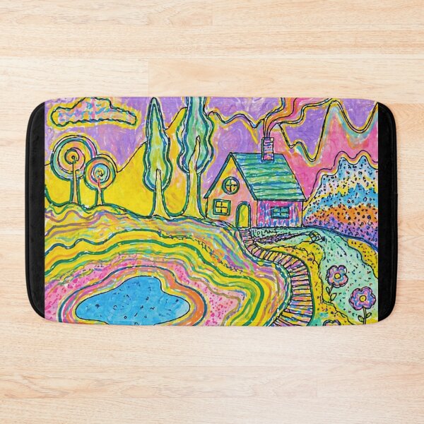 Item preview, Colorful Dream Landscape Psychedelic Cottage  designed and sold by Modaozushi216.