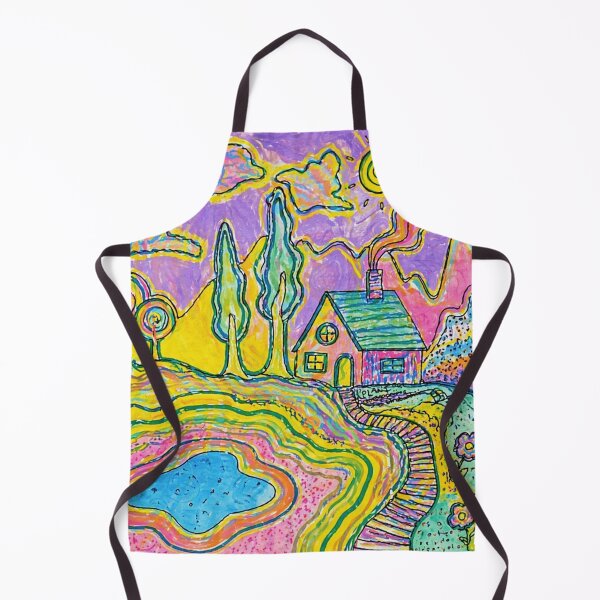 Item preview, Colorful Dream Landscape Psychedelic Cottage designed and sold by Modaozushi216.