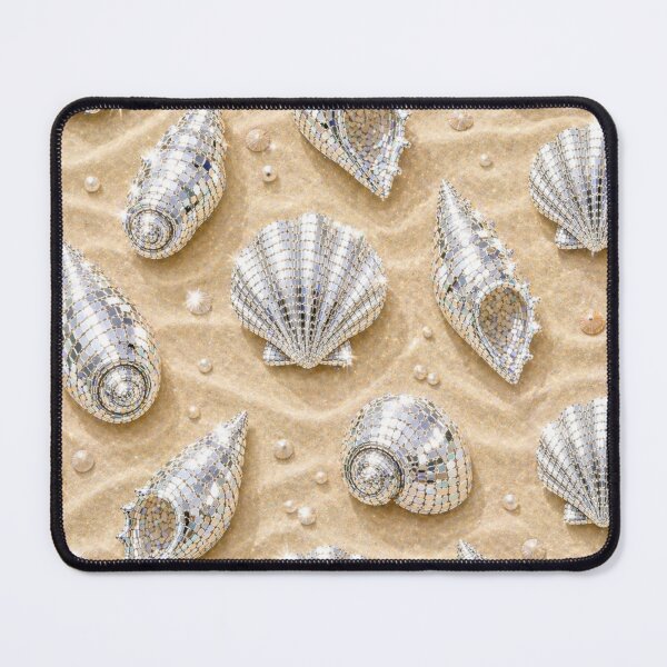 Item preview, Silvery White disco sea shells on a beach  designed and sold by Heaven1111.