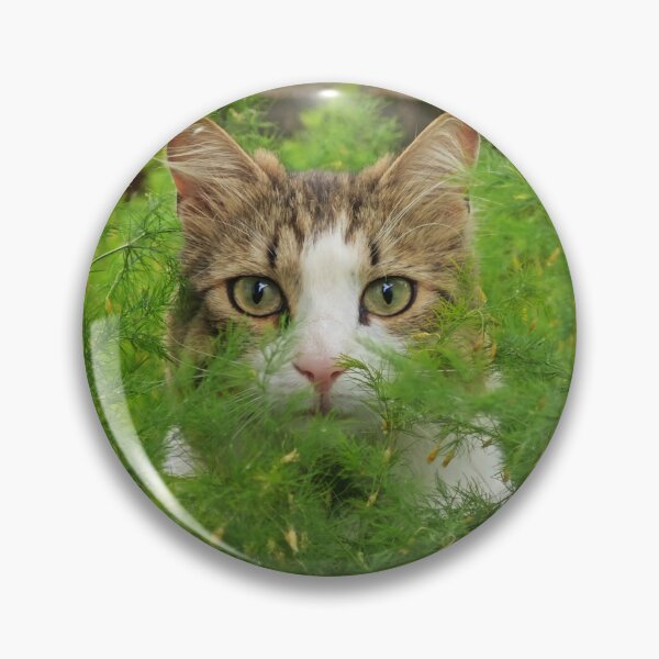 Item preview, Hidden Hunter Cat – Cute Watching Cat in Green Nature designed and sold by MB-CatPrints.