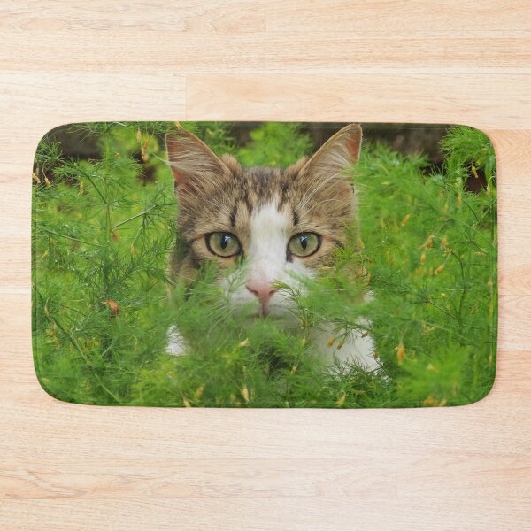 Item preview, Hidden Hunter Cat – Cute Watching Cat in Green Nature designed and sold by MB-CatPrints.