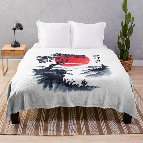 Item preview, Quiet Mind Japanese Tree Red Moon Zen Ink  designed and sold by titanlevi.