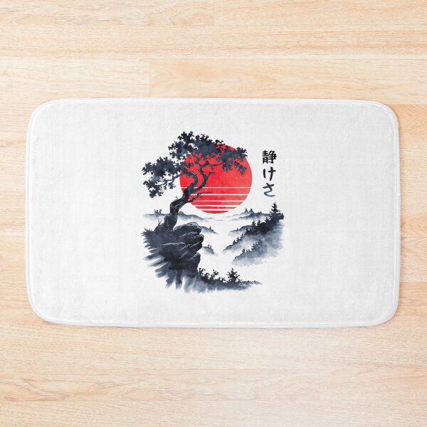 Item preview, Quiet Mind Japanese Tree Red Moon Zen Ink  designed and sold by titanlevi.
