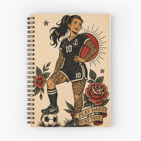 Item preview, womens football tattoo art - manga soccer girl with ink - tattoo flash design designed and sold by allidoissh!ne.