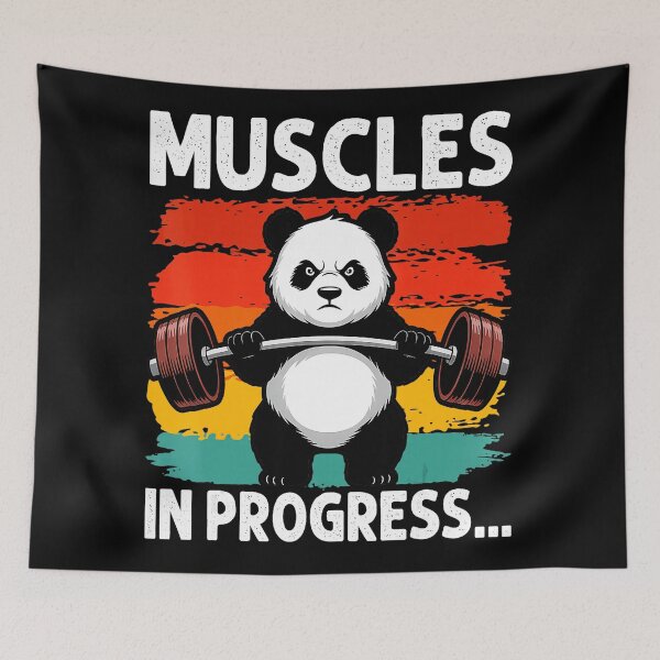 Item preview, Muscles in Progress Panda Weightlifting Funny Gym  designed and sold by eliramaison.