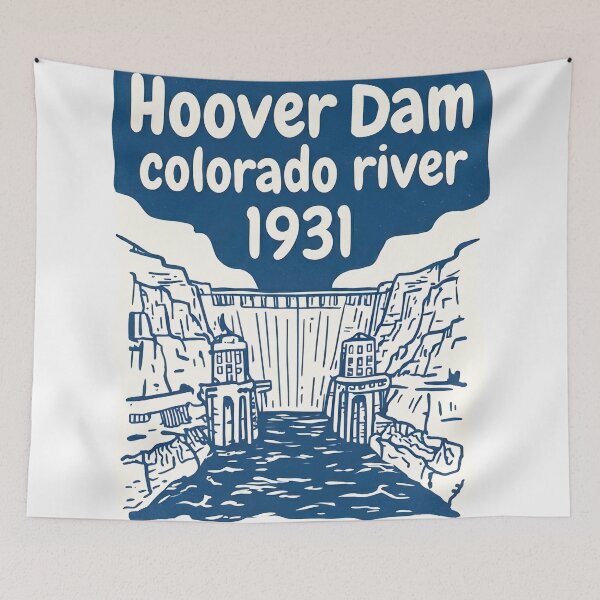 Item preview, Hoover Dam Blue Colorado River Cute Retro Landscape  designed and sold by HowToCanadian.