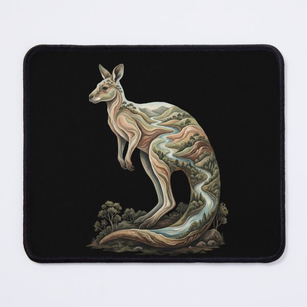 Item preview, River Terrain Kangaroo – Flowing Landscape Wildlife designed and sold by printedartgoods.