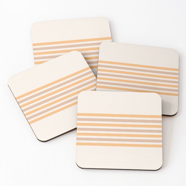 Item preview, Linen, cream brown & mellow apricot horizontal lines designed and sold by Mint + Midnight.