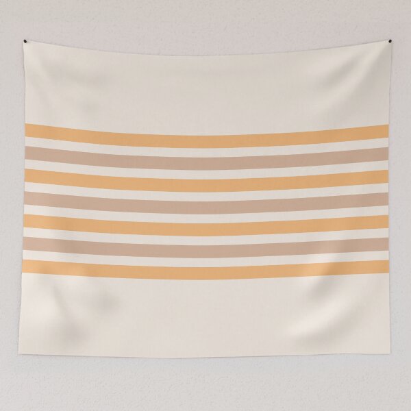 Item preview, Linen, cream brown & mellow apricot horizontal lines designed and sold by Mint + Midnight.