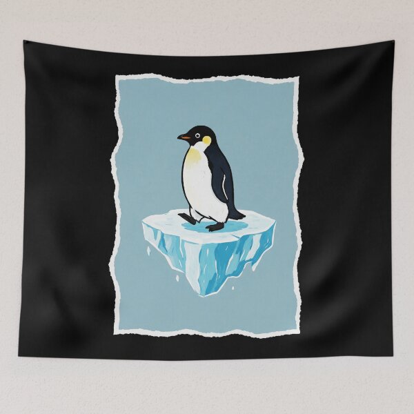 Item preview, Penguin on Iceberg Cute Minimal Illustration designed and sold by JordynLadukeg65.