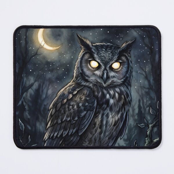 Item preview, Great Horned Owl Bubo Virginianus Gothic Moon Forest designed and sold by RubisLeaf.
