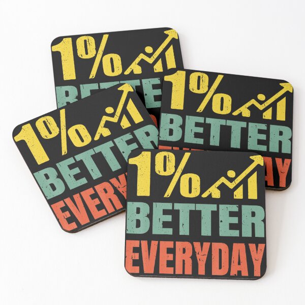 Item preview, 1% Better Everyday Motivational Growth Quote designed and sold by eliramaison.