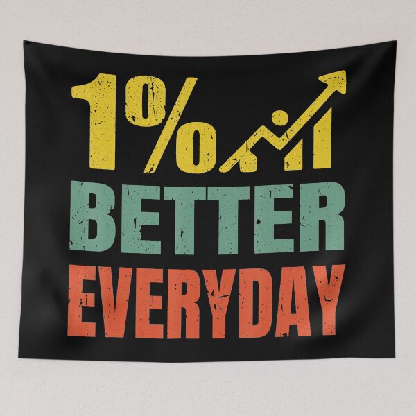 Item preview, 1% Better Everyday Motivational Growth Quote designed and sold by eliramaison.