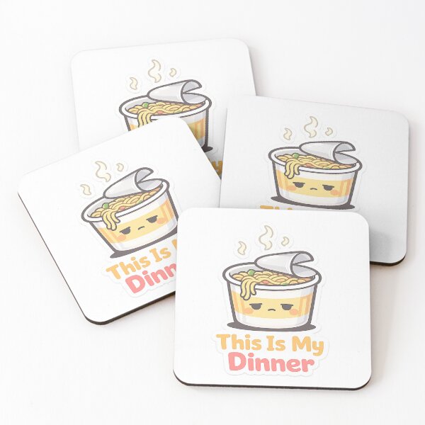 Item preview, Cute Noodles Sticker "This Is My Dinner" Kawaii Relatable Food Humor designed and sold by VibrantArtful7.
